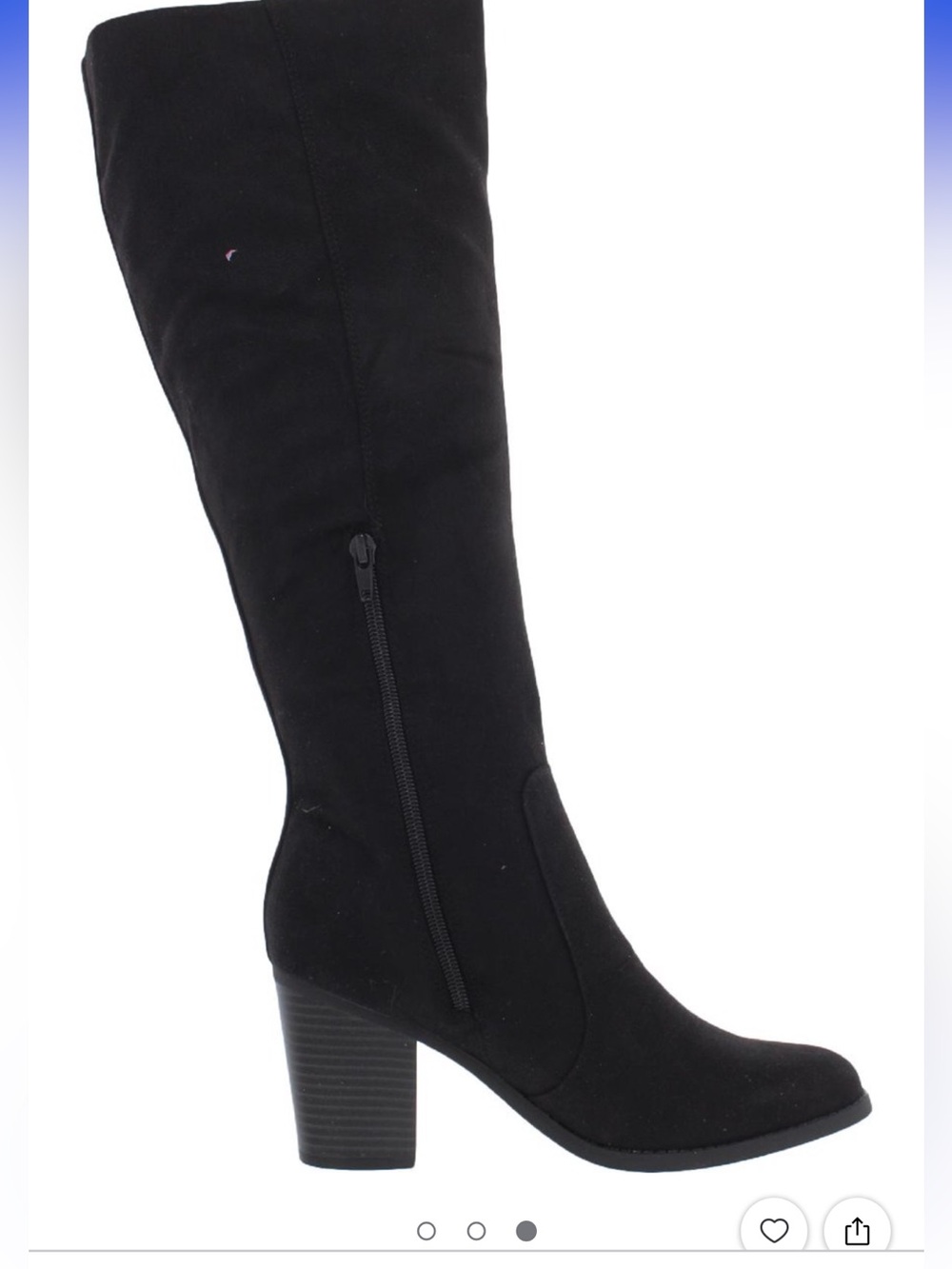 NEW SUGAR Women's Black Knee-High Stretch Suede Boots Willettta Stretchy  SZ 9.5